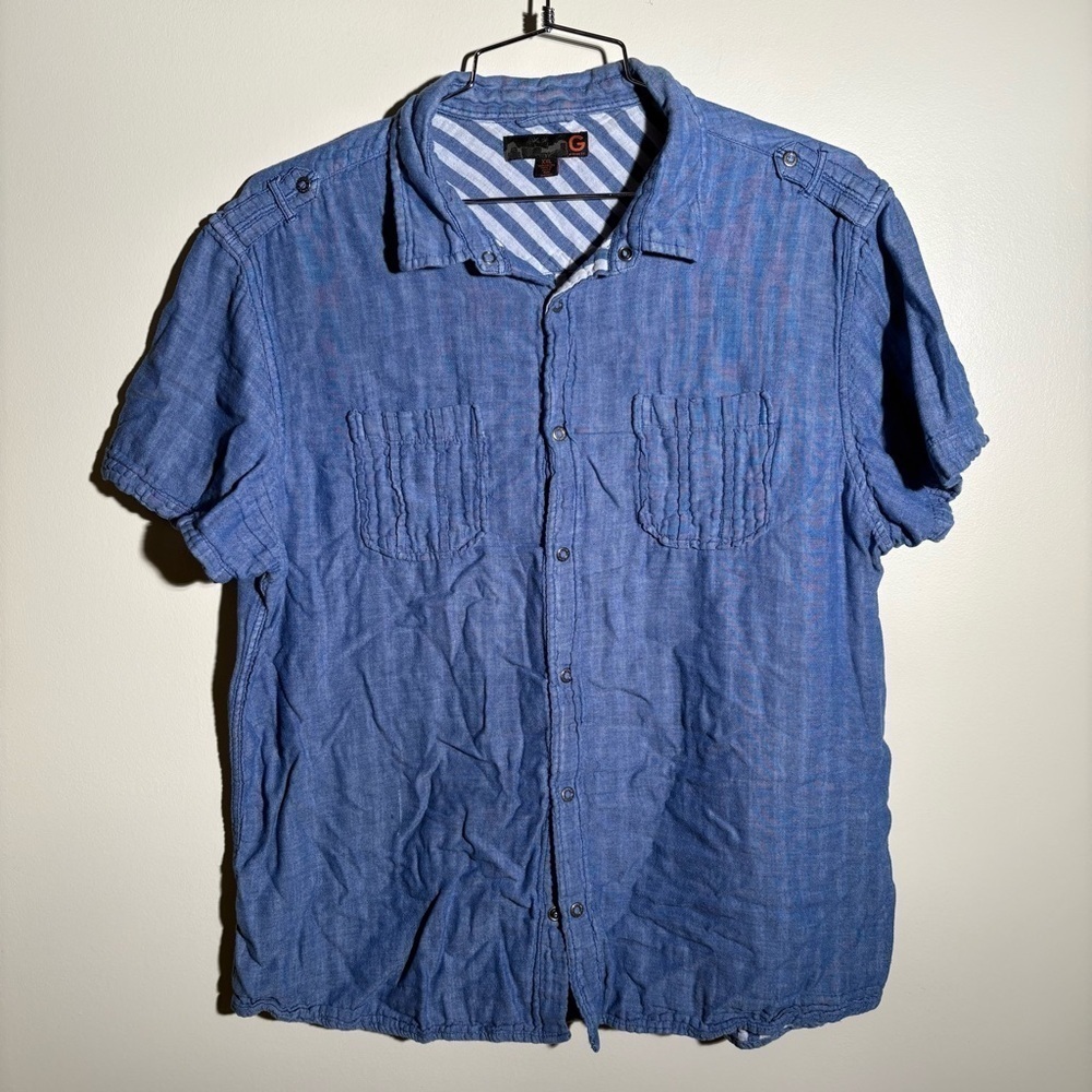 G By Guess Lightweight Cotton Short Sleeve Button Down Shirt